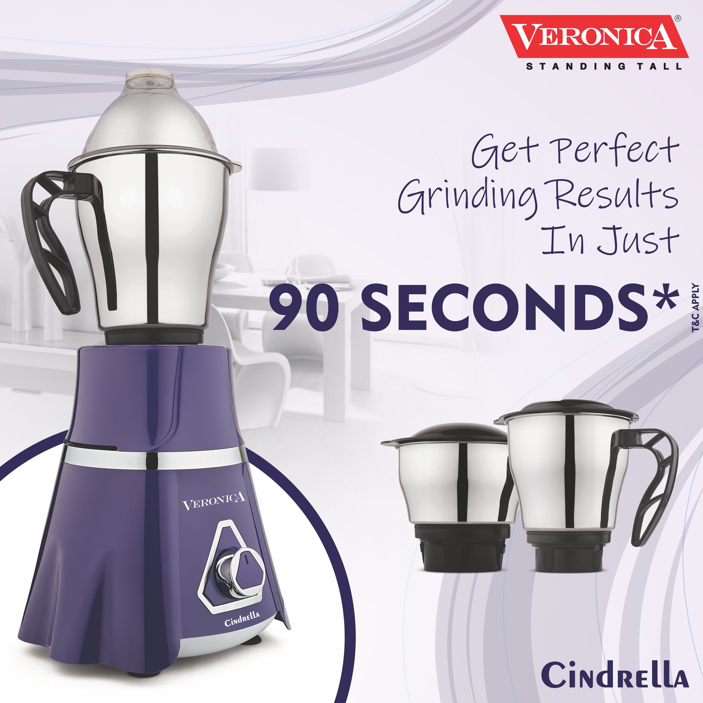 Buy Veronica Cindrella 746 Watt 3 Jars Mixer Grinder (18000 RPM